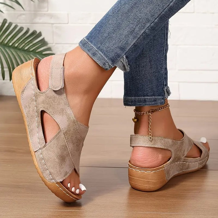 Clarisa - Cross Strap Wedge Sandal