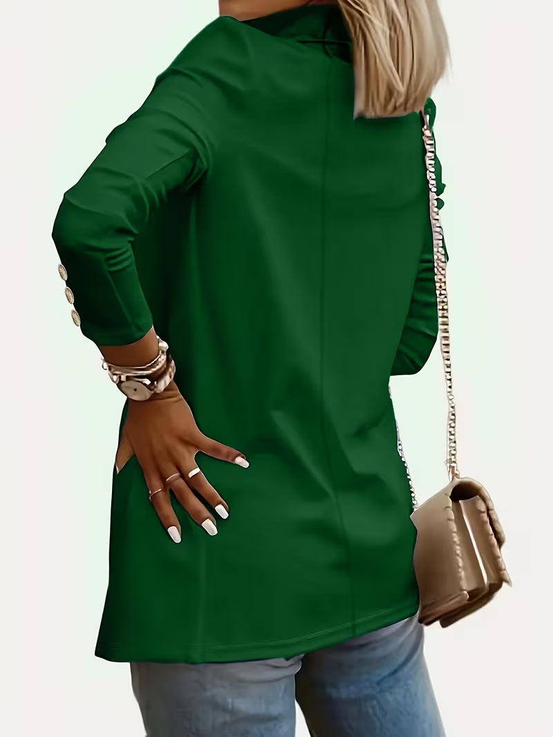 Tatjanita - Long sleeve Decorative Button Blazer