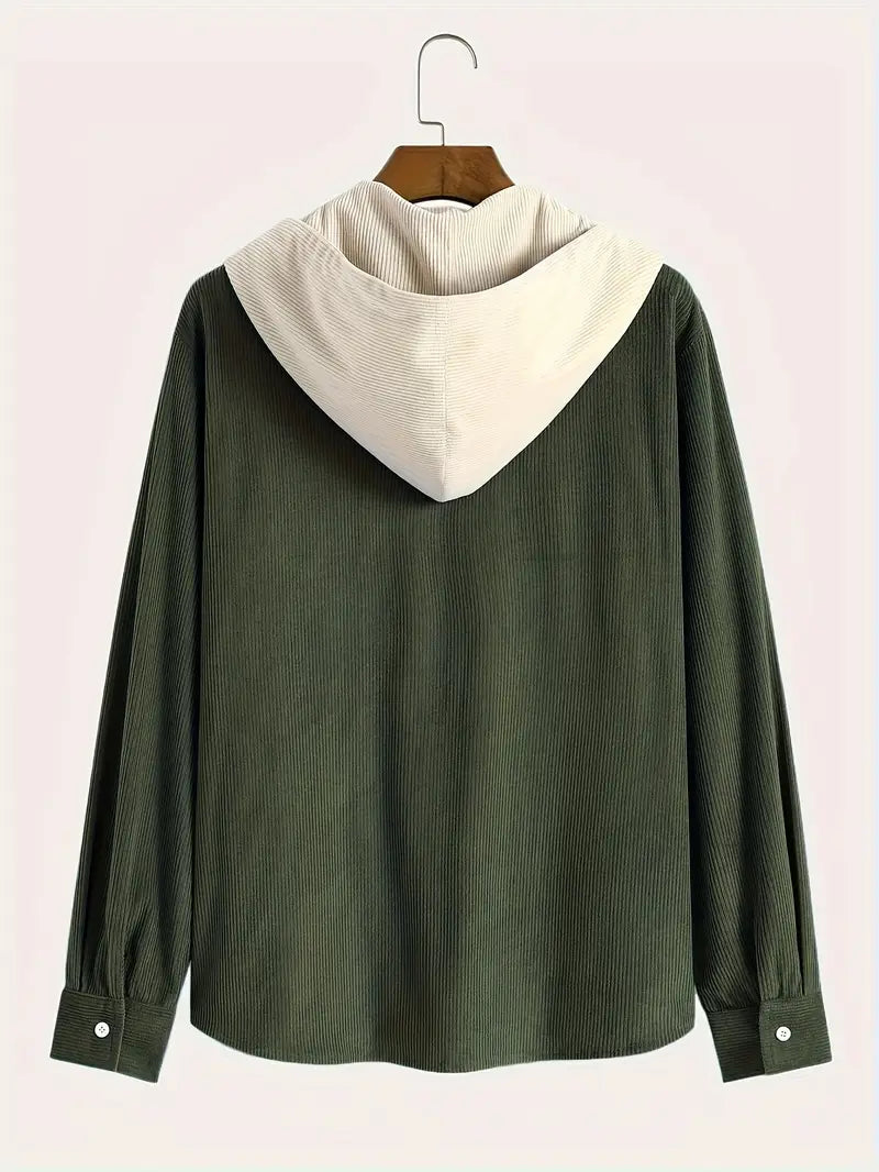 Costas - Corduroy Textured Zip-Up Hoodie