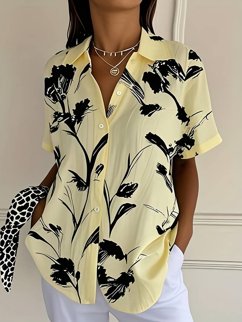 Ayalit - Fashionable Short Sleeve Printed Shirt
