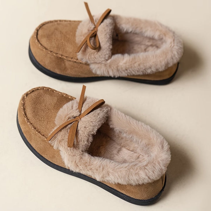 Avelena - Cozy Plush Slipper With Bow