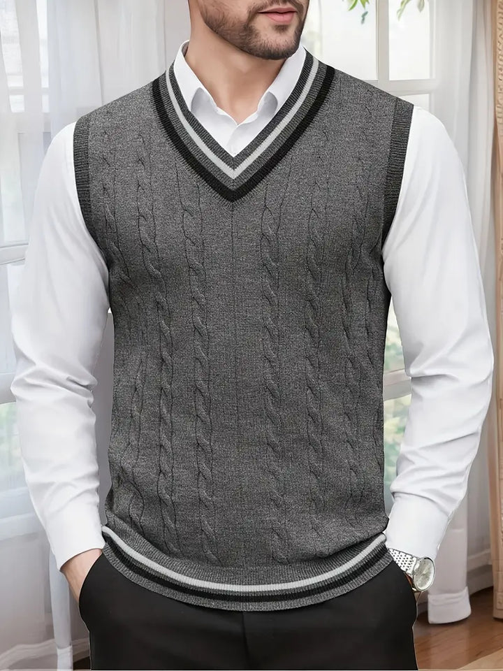 Duane - Sleeveless V Neck Knitted Sweater