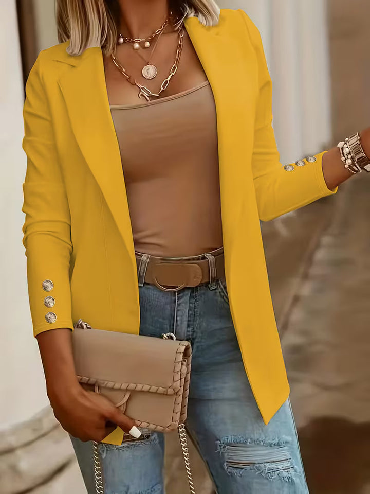 Tatjanita - Long sleeve Decorative Button Blazer