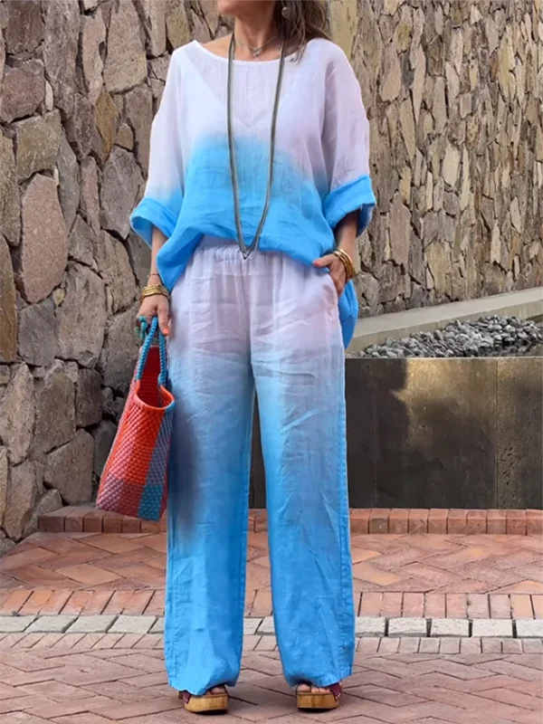 Raminta - Stylish Two-Piece Set Made Of Cotton And Linen