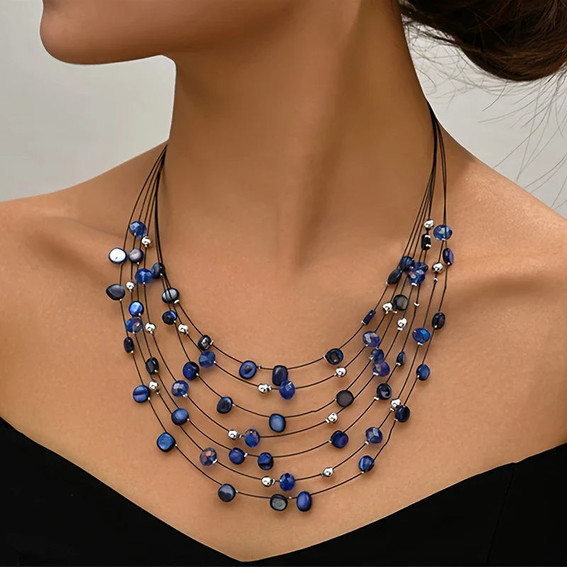 Mabelline - Elegant Bohemian Style Multi-Layer Beaded Necklace