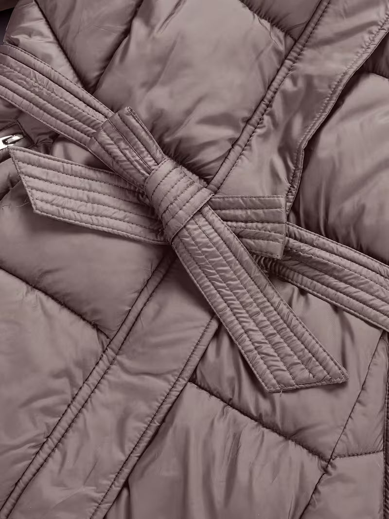 Orianette - Hooded Puffer Jacket With Belt