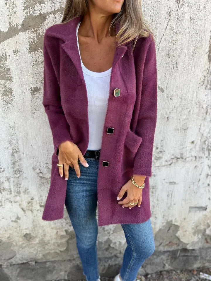 Amelette - Coat With Lapel Collar and Patch Pockets