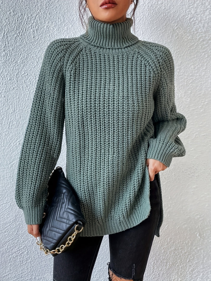 Yvaiinura - Knit Turtleneck Long Sleeve Sweater