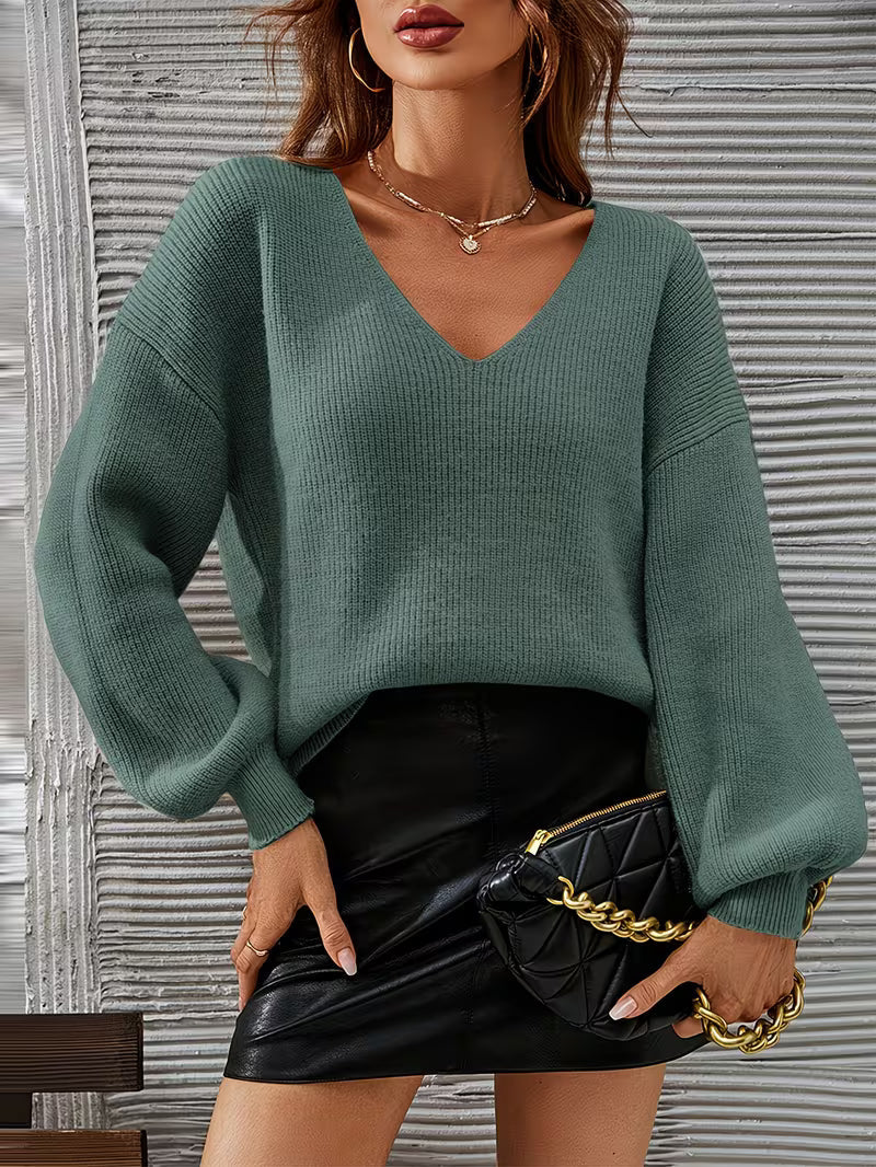 Irmelin - V-Neck Drop Shoulder Sweater