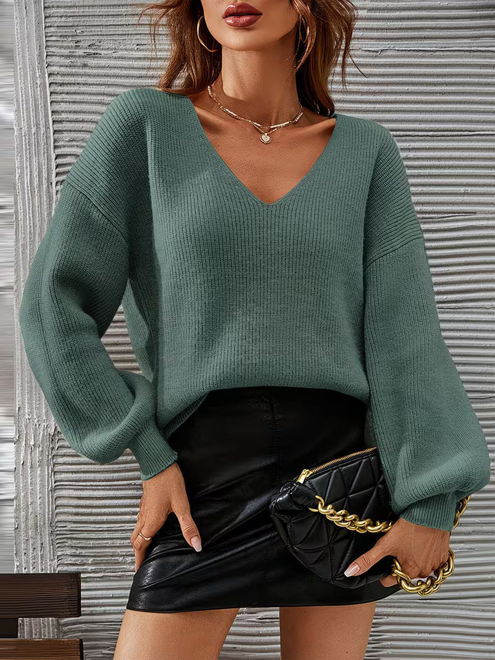 Irmelin - V-Neck Drop Shoulder Sweater