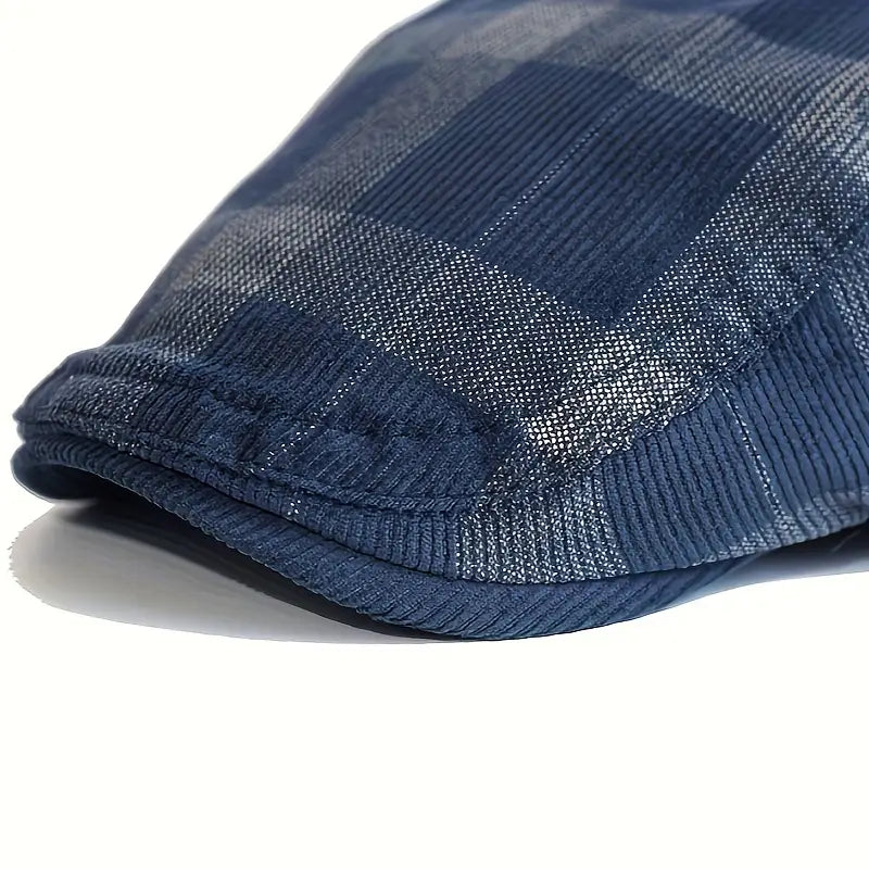 Enriko - Vintage Plaid Cotton Beret Cap
