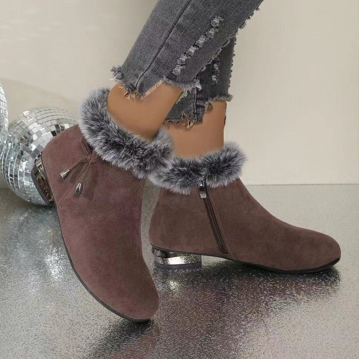 Cassily - Fur Trim Ankle Boots