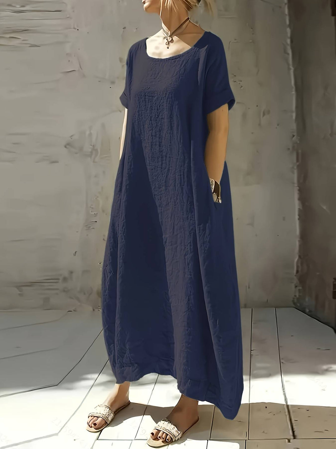 Anuradhi - Casual Long Dress With Loose Sleeves
