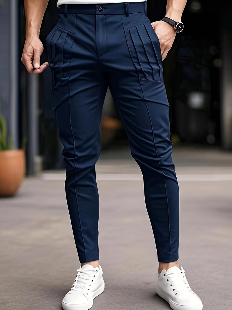 Baldon - Slim-Fit Pleated Pocket Trousers