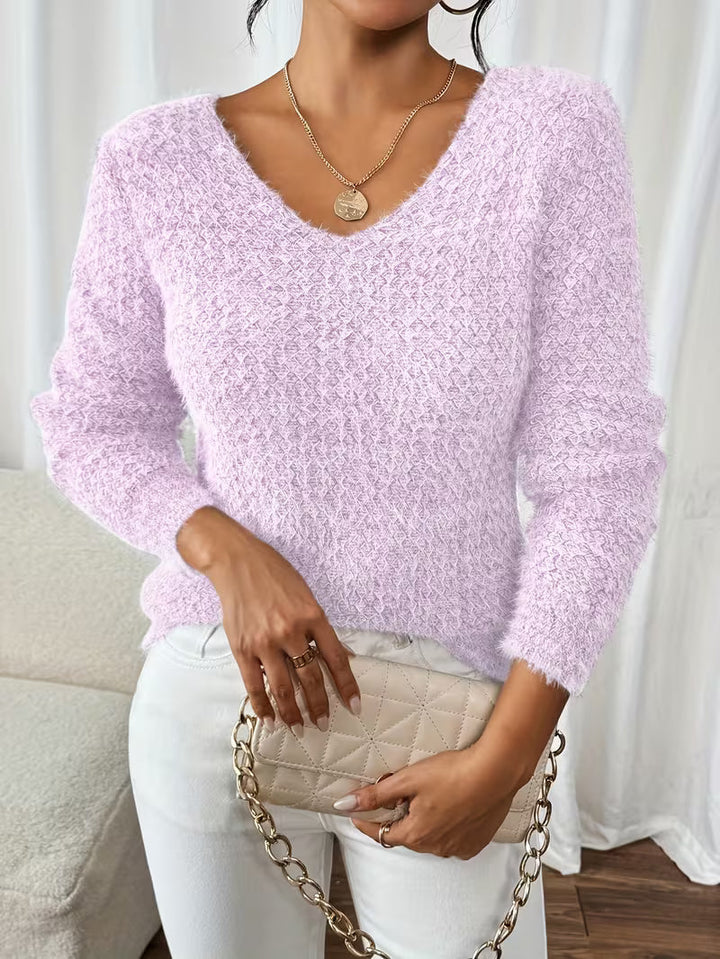 Aderah - Loose Fitting V-Neck Sweater