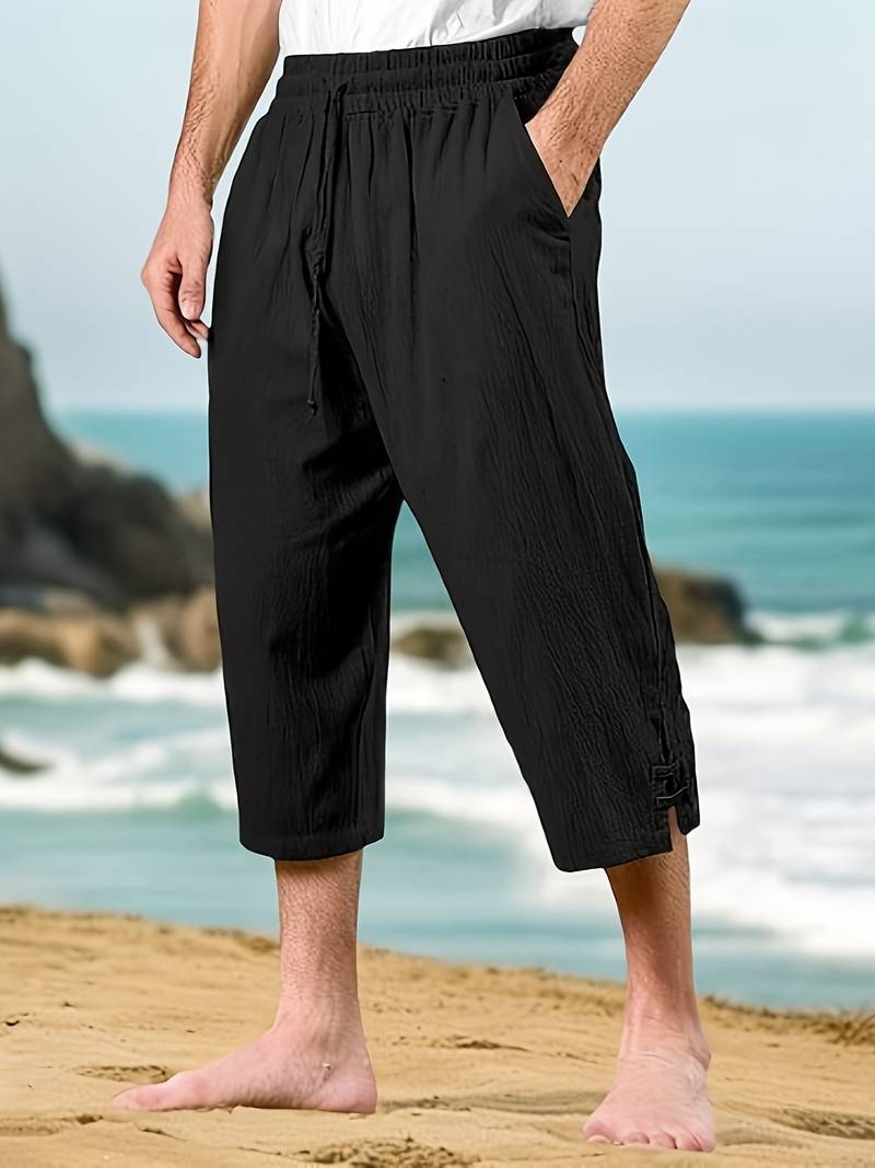 Eksteen - Casual Linen Pants With Multi-Pocket