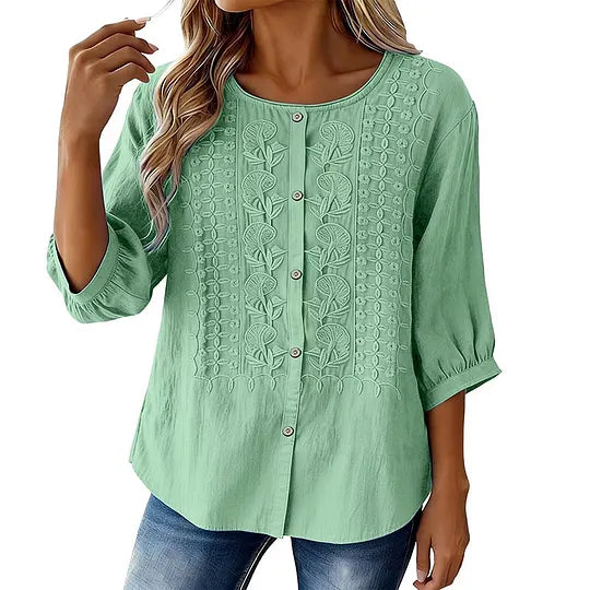 Andreza - Cotton Blouse With Button
