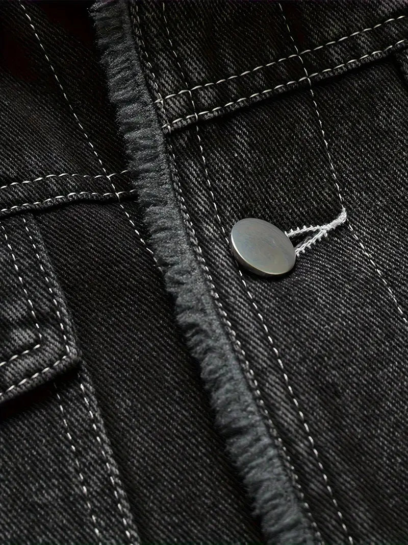 Geoffroy - Vintage Denim Jacket With Fleece Lining