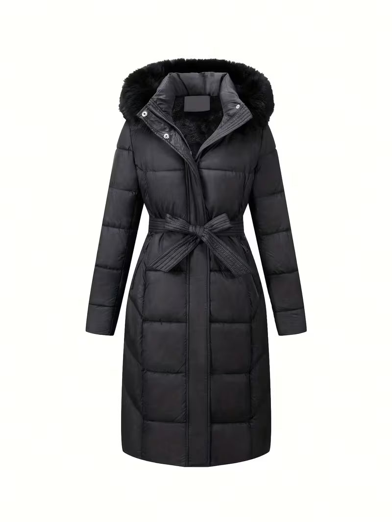 Orianette - Hooded Puffer Jacket With Belt