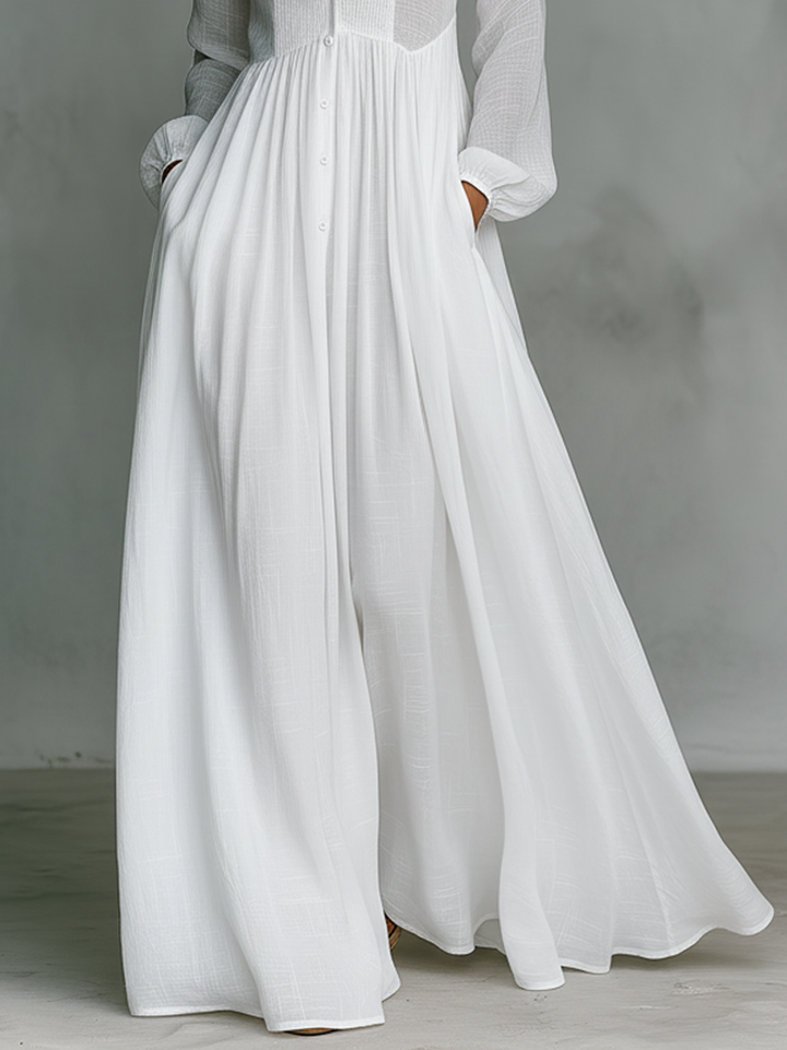 Naylia - Maxi Dress with High Neck and Long Sleeves