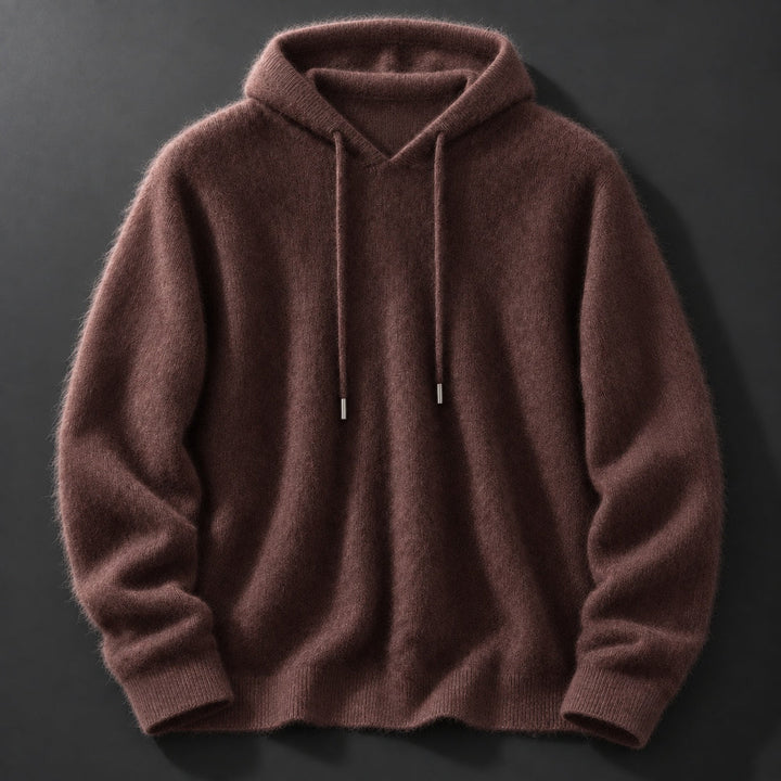 Leopmarek - Knitted Hoodie With Drawstring and Ribbed Cuffs