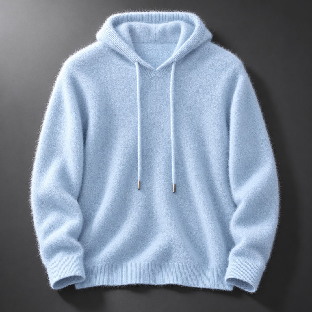 Leopmarek - Knitted Hoodie With Drawstring and Ribbed Cuffs