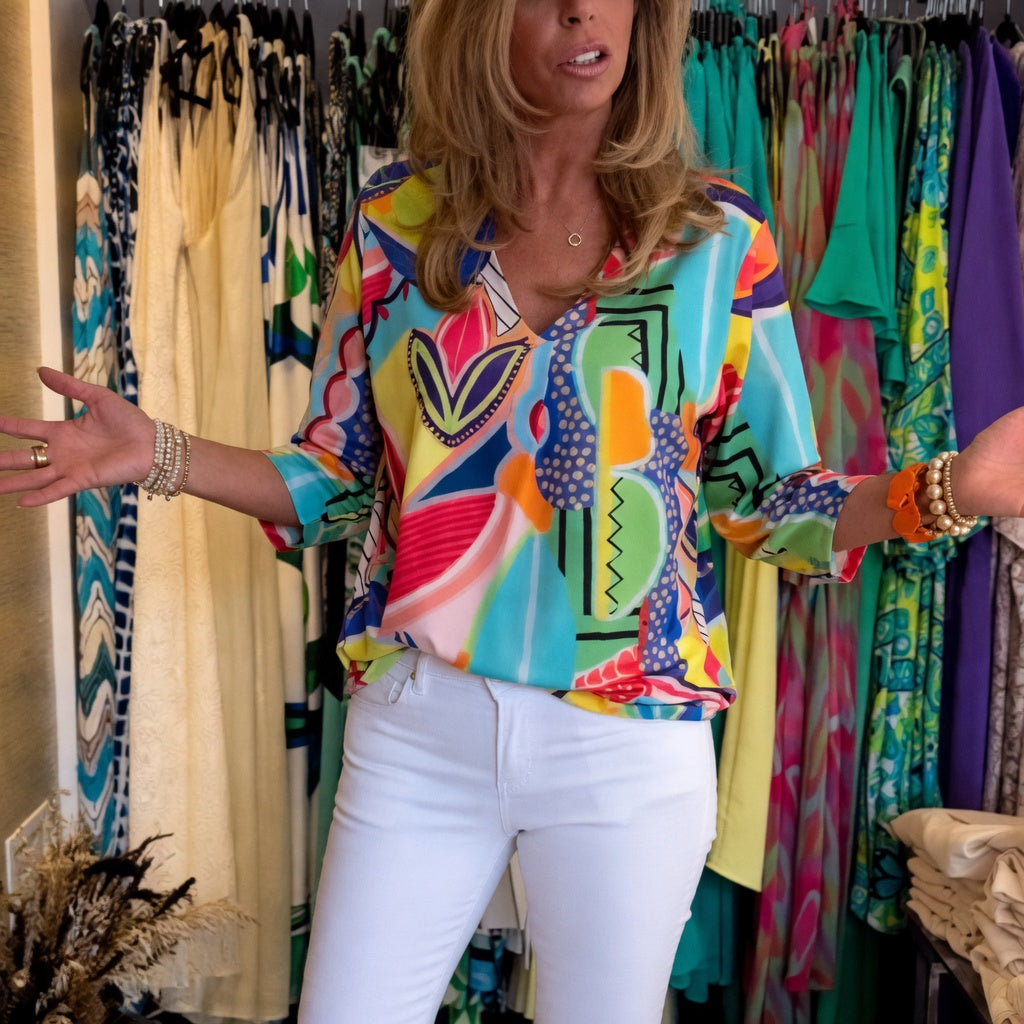 Marlain - Elegant V-Neck Blouse