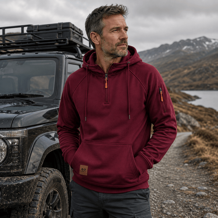 Aurasync - Quarter Zip Hooded Sweatshirt