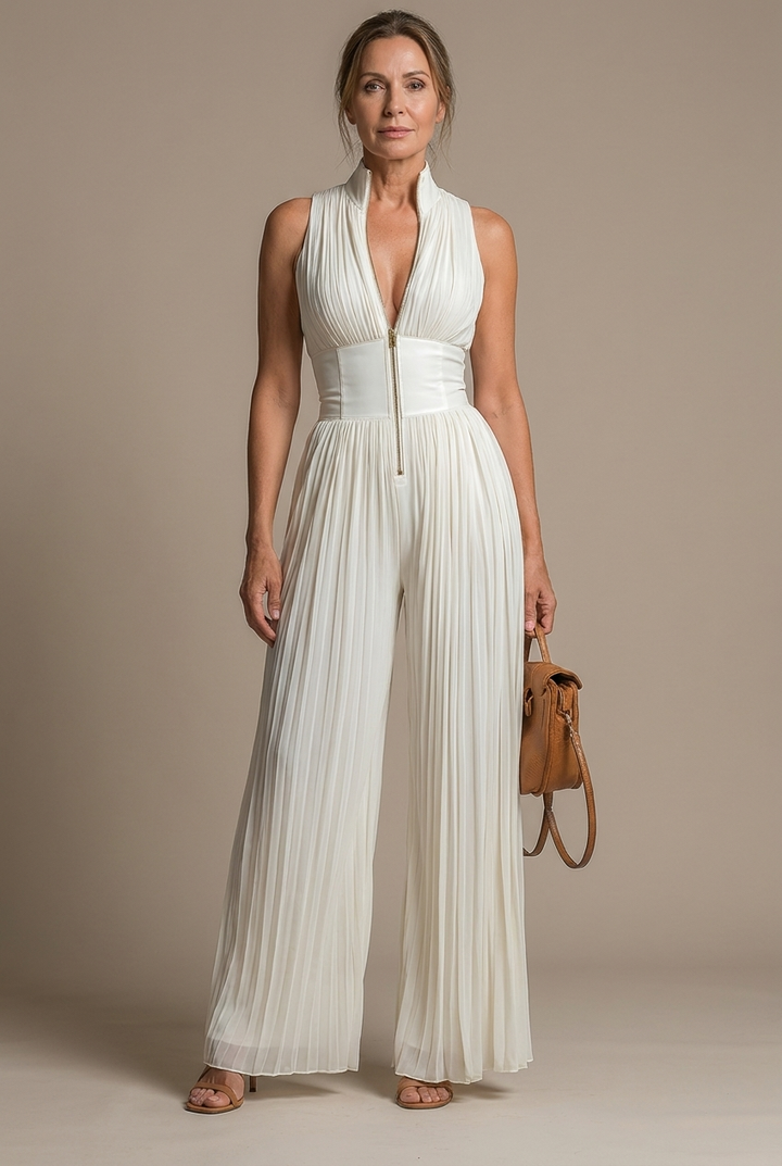 Perrine - Pleated Chiffon Jumpsuit