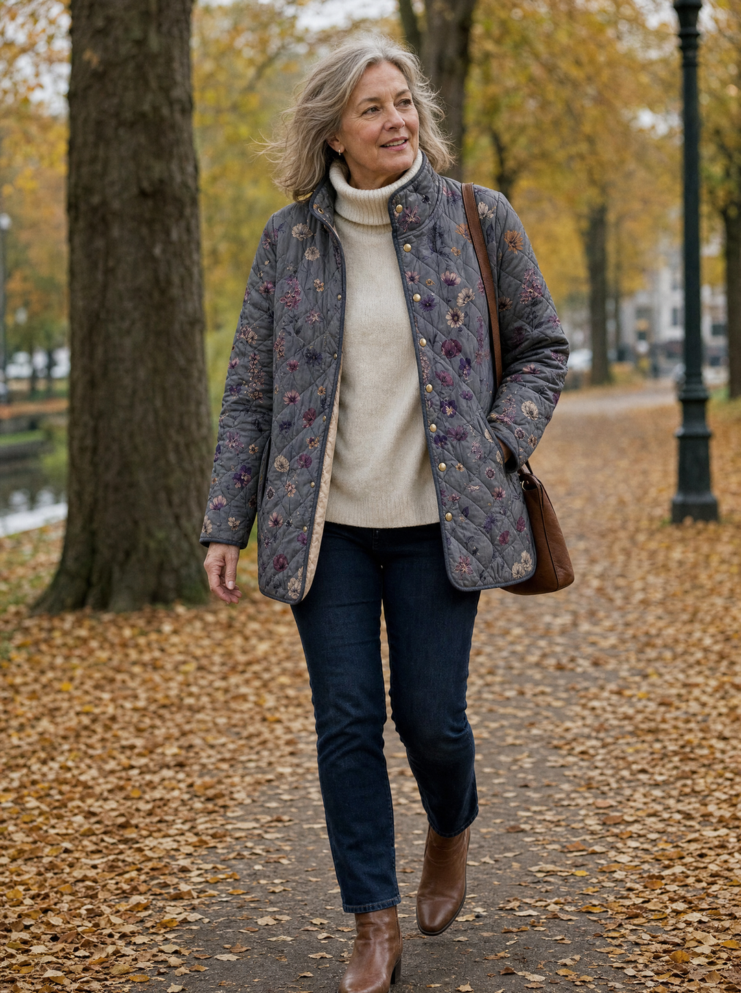 Florelicia - Quilted Floral Print Coat