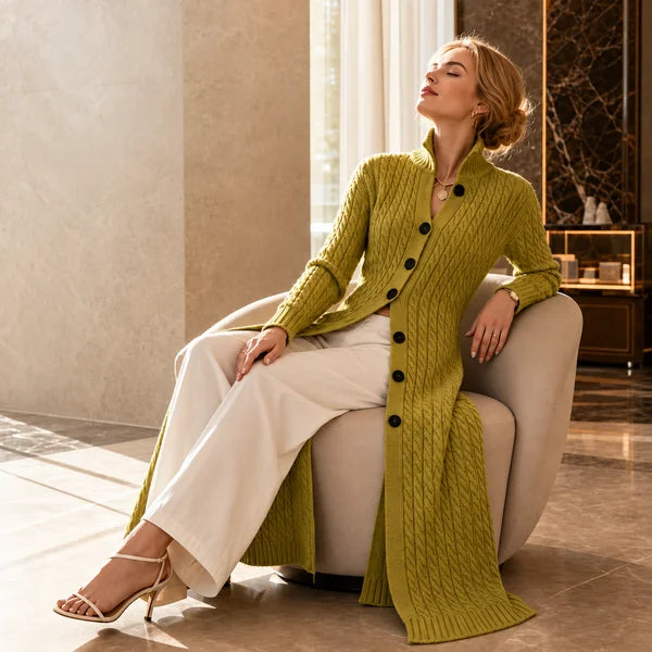 Palois - Cardigan with Cable Knit and Button Closure