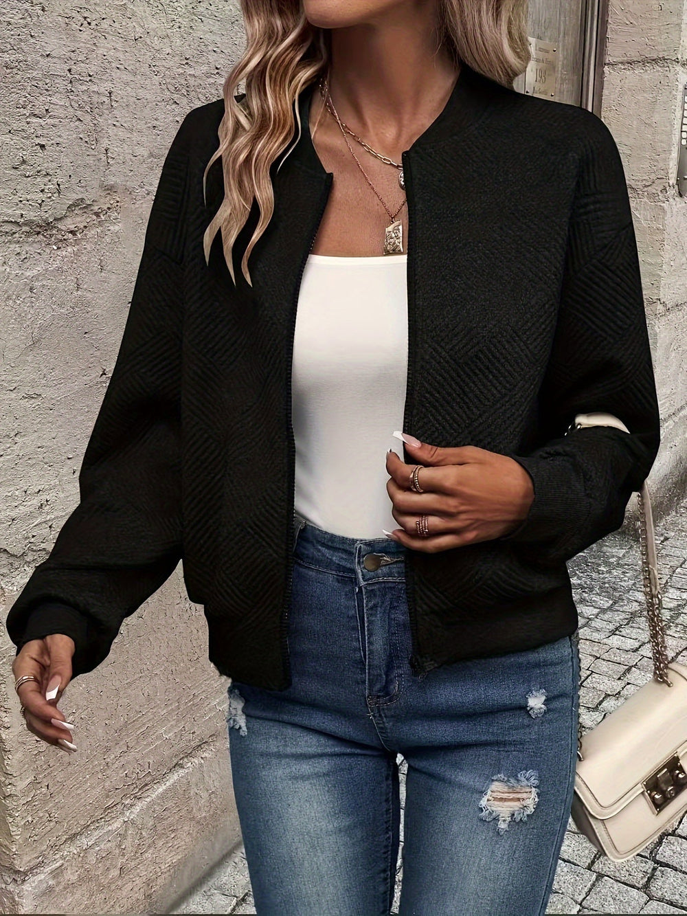 Shahna - Zip Up Bomber Jacket