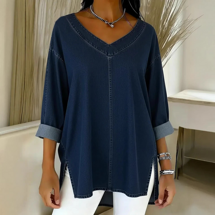 Ludivine - Timeless Denim Shirt With Flowing Fit