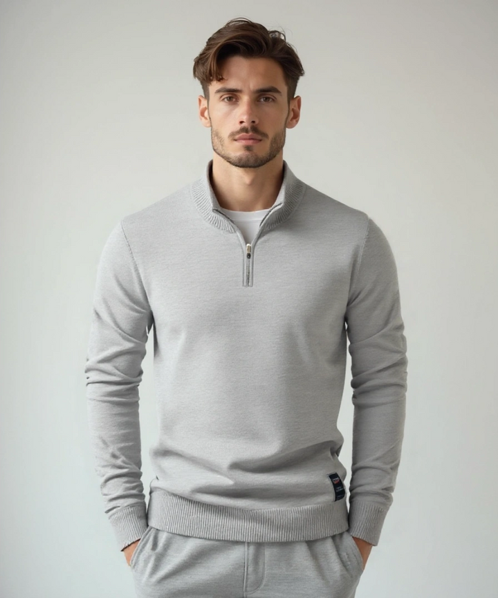 Stoyan - Half Zip Knitted Sweater