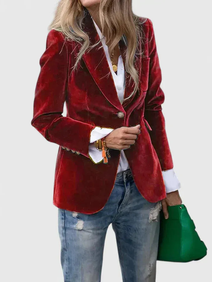Dagmara - Single Breasted Velvet BLazer