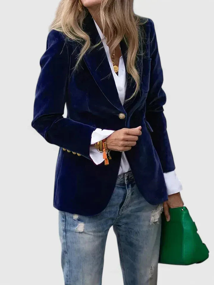 Dagmara - Single Breasted Velvet BLazer