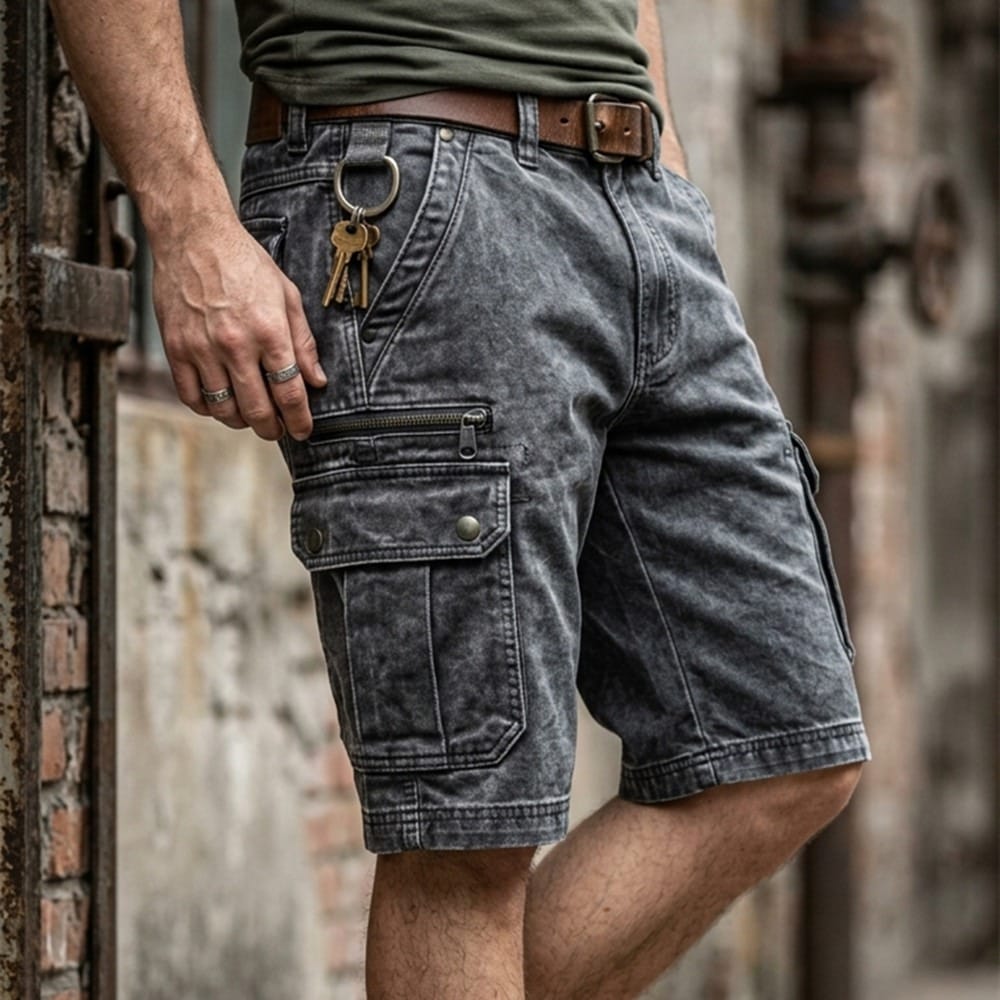 Pezeshkian - Stylish Denim Cargo Shorts