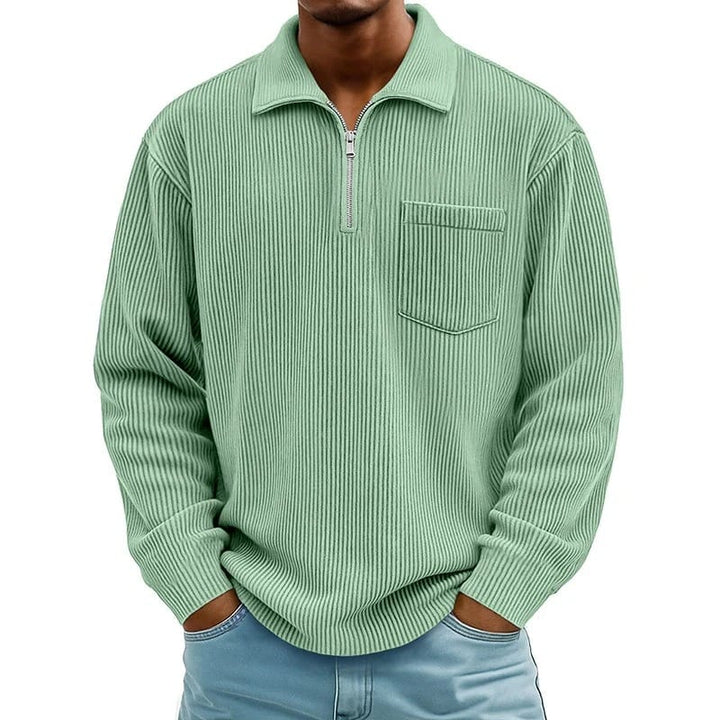 Runeelard - Sweater with Half Zip and Chest Pocket