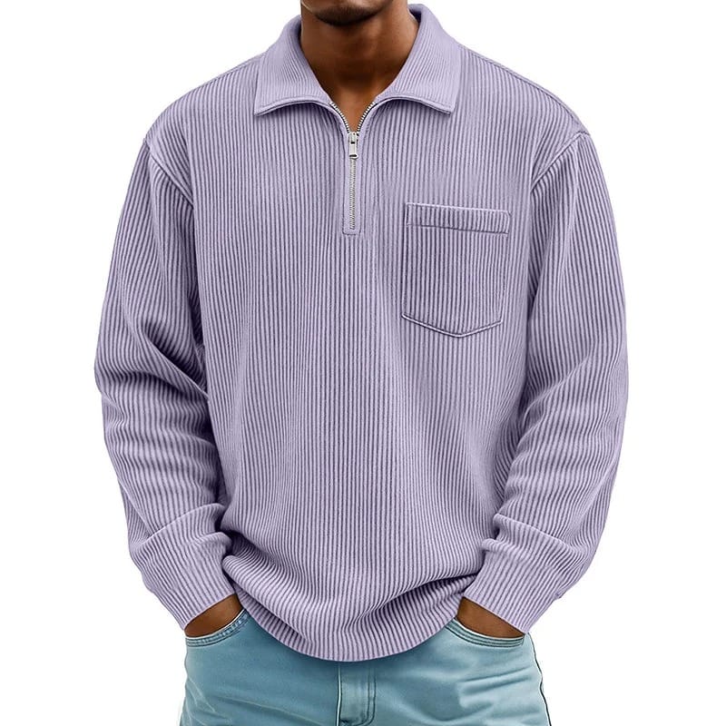 Runeelard - Sweater with Half Zip and Chest Pocket