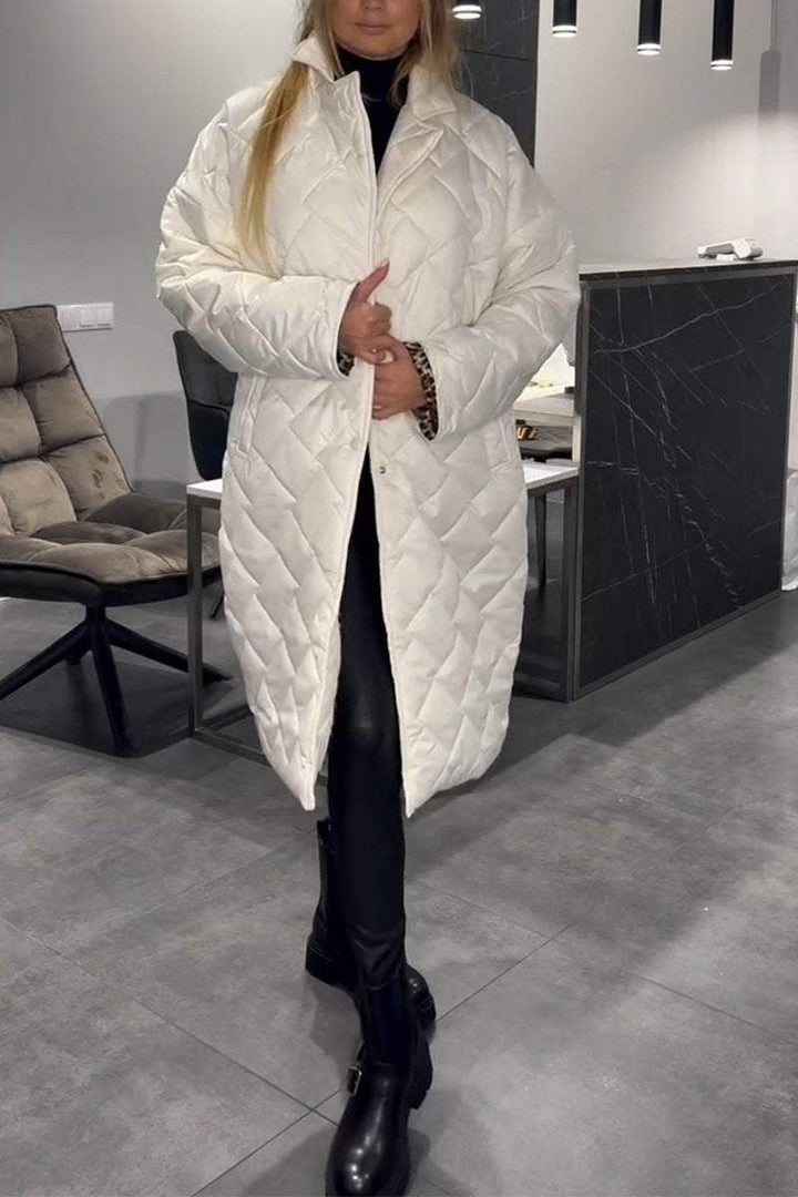 Daisy - Casual Lapel Mid Length Cotton Coat