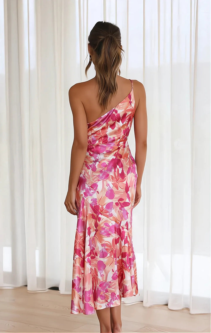 Cynthia - Floral Satin Dress