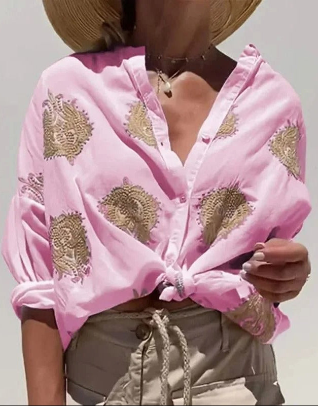 Maarja - Loose-Fitting Blouse With Embroidery