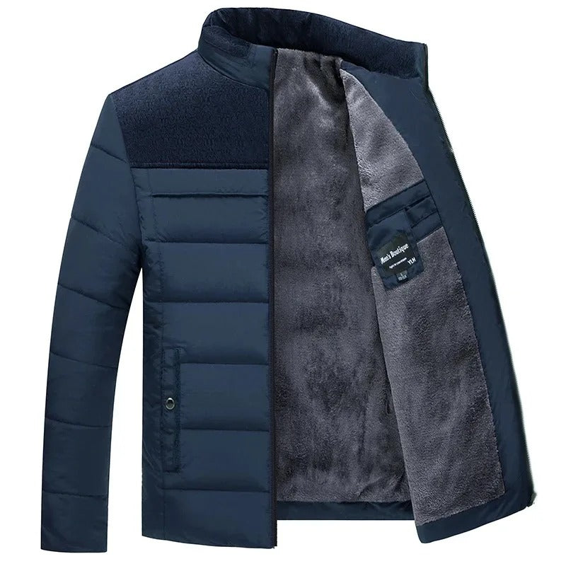 Marenz - Fleece Lined Jacket with Front Zipper