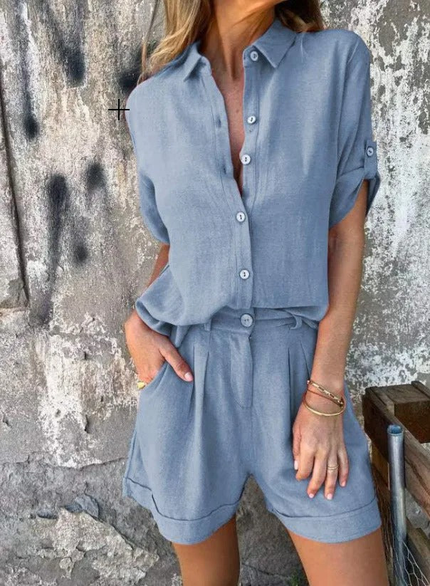 Sadie - Light Linen Short 2 Piece Set