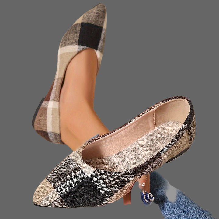 Atiya - Plaid Pointed Toe Flats
