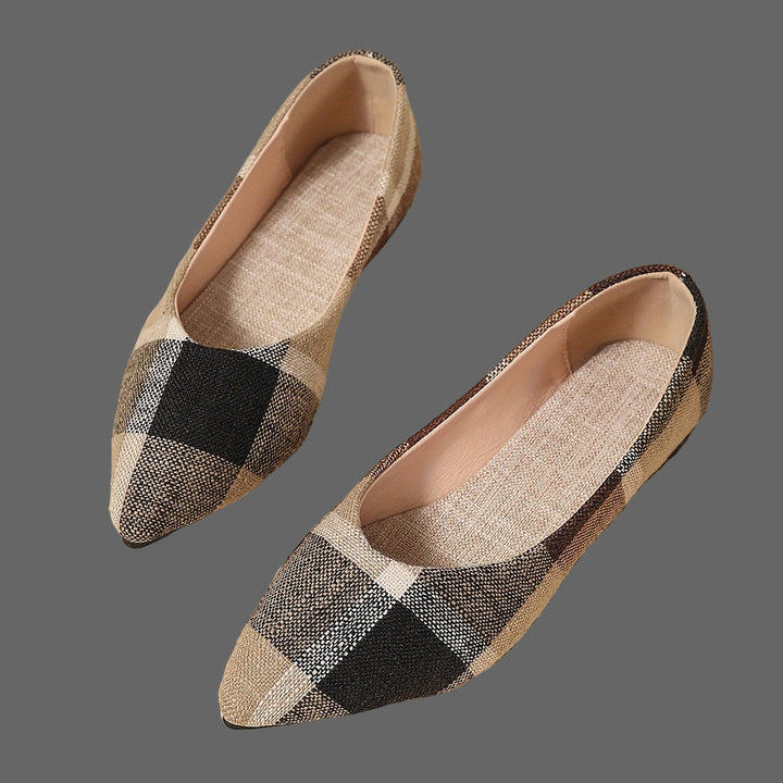 Atiya - Plaid Pointed Toe Flats