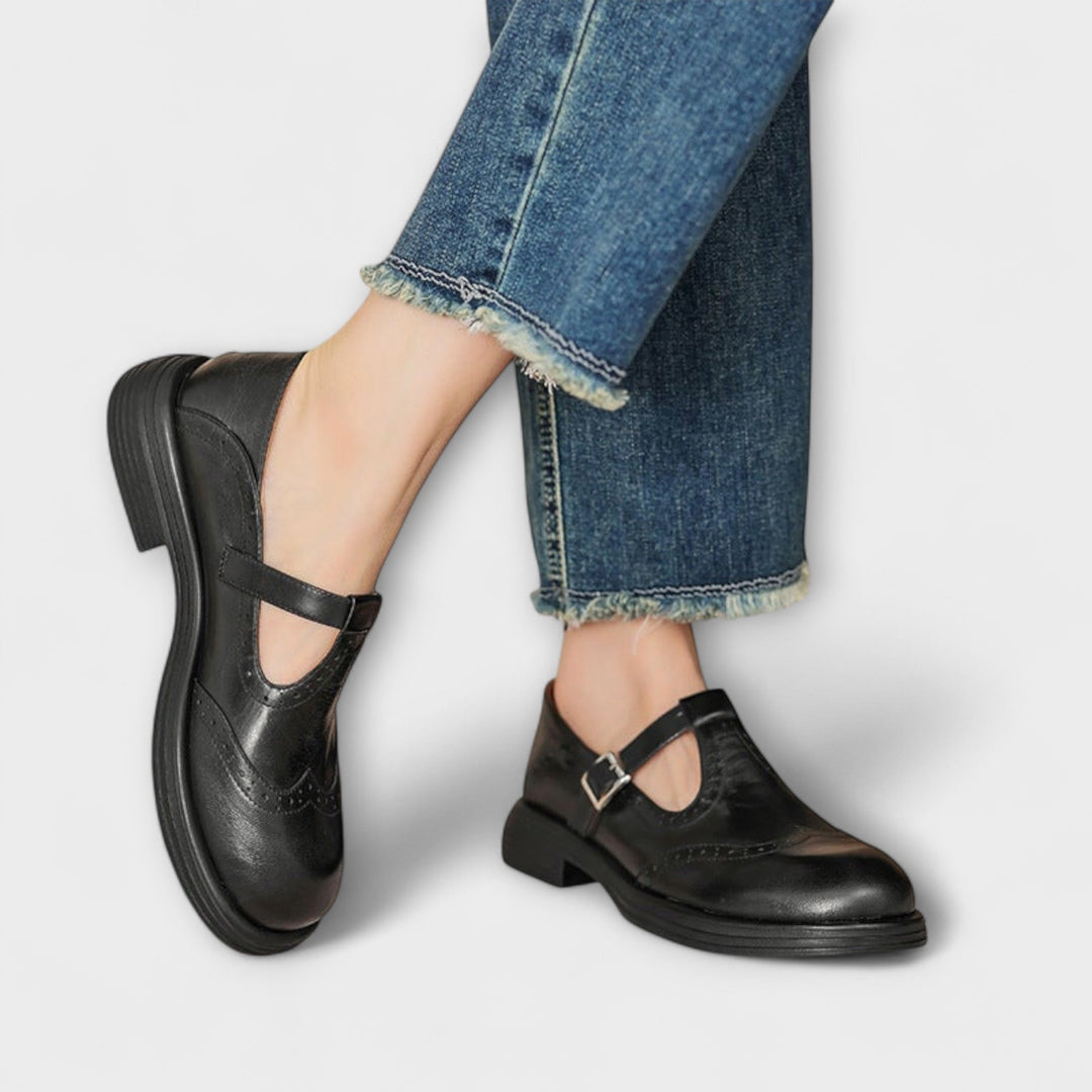 Janine - Leather Mary Janes