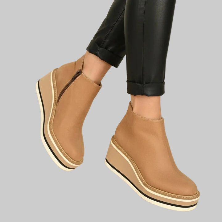 Theoette - Wedge Ankle Boots With Zipper