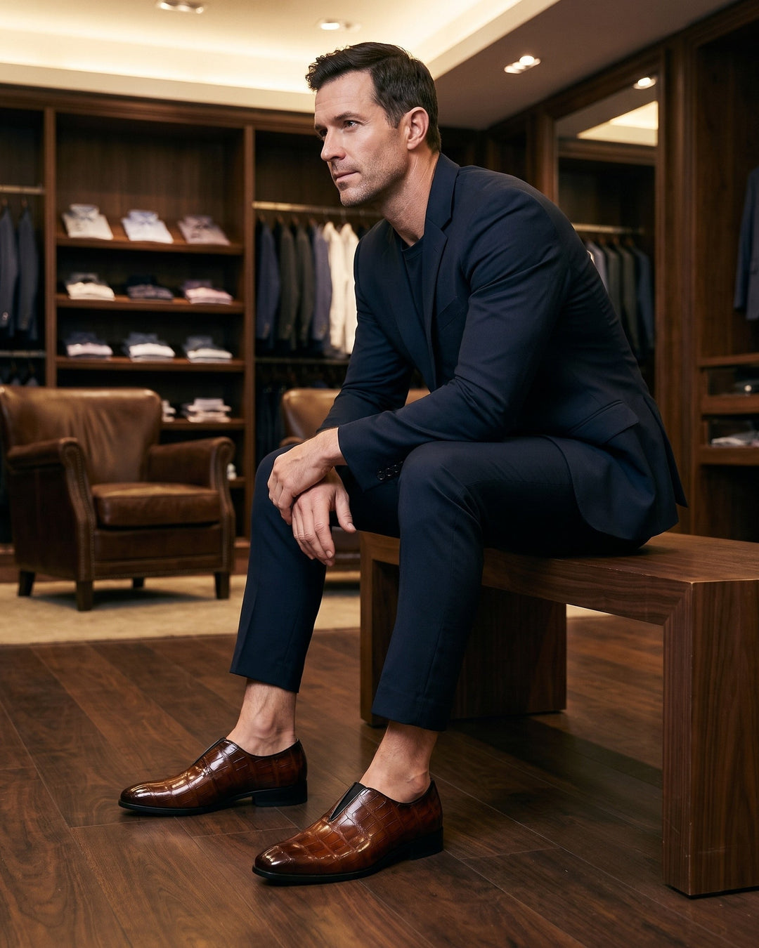 Arviian - Loafers with Crocodile Texture and Slip-On Fit