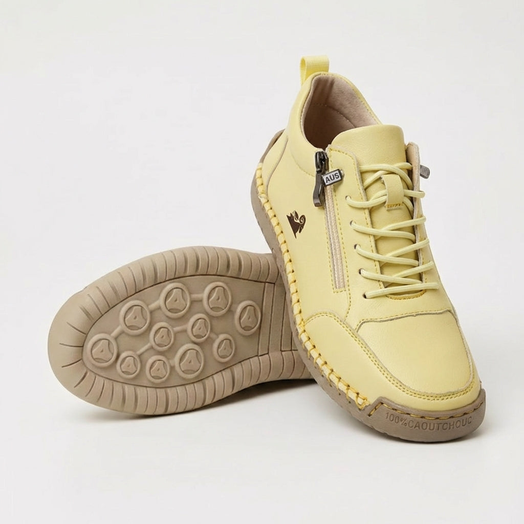 Echogrid - Lace-Up Zip Sneakers with Contrast Stitching